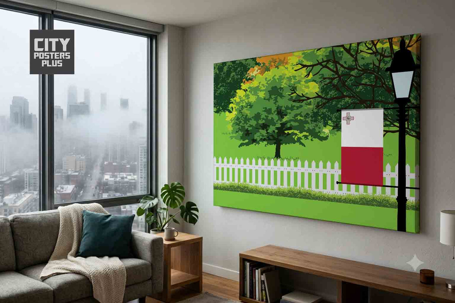 Malta Home Town Trees Landscape Canvas Wrapped Wall Art
