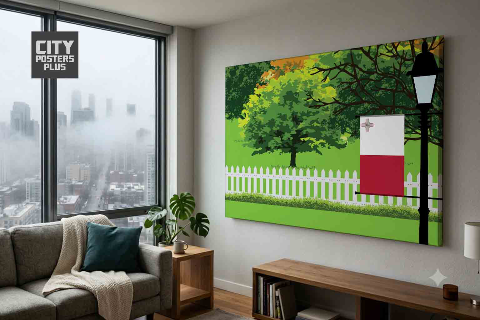 Malta Home Town Trees Landscape Canvas Wrapped Wall Art
