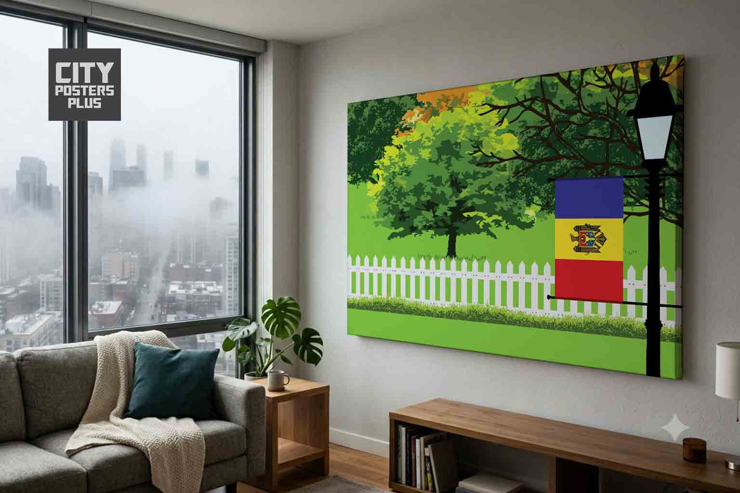 Moldova Home Town Trees Landscape Canvas Wrapped Wall Art
