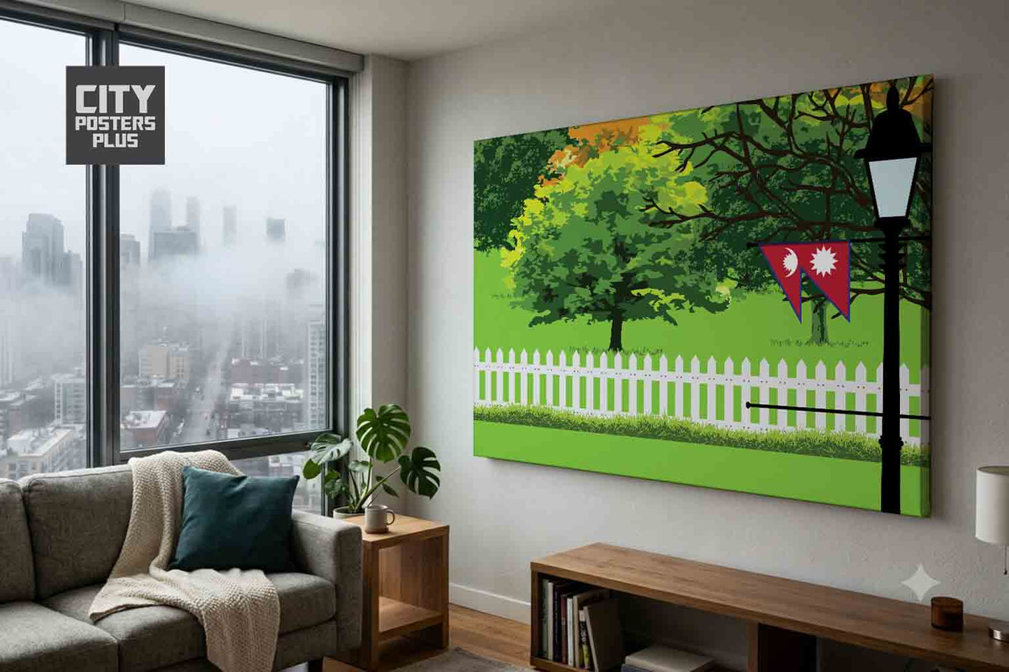 Nepal Home Town Trees Landscape Canvas Wrapped Wall Art