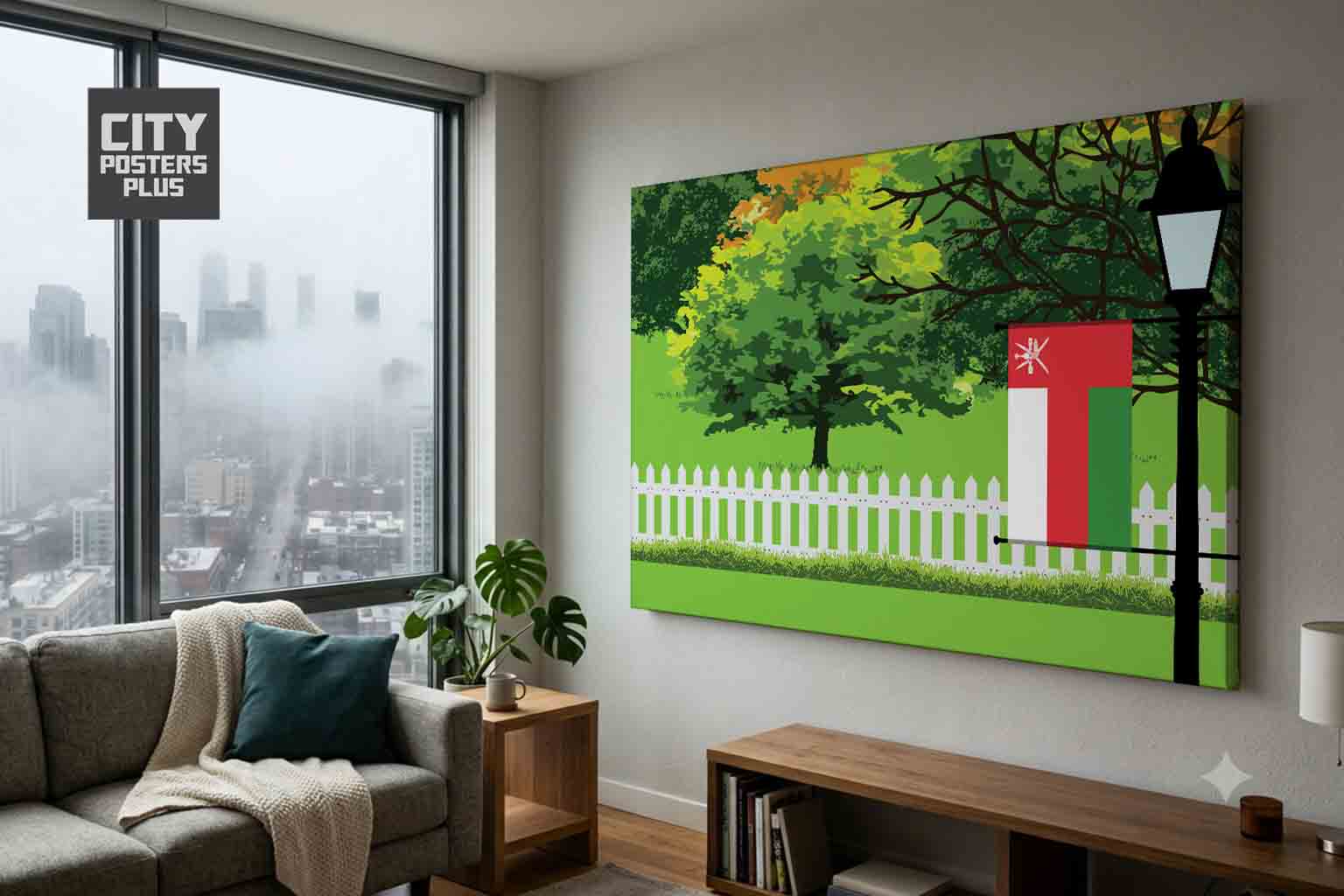Oman Home Town Trees Landscape Canvas Wrapped Wall Art
