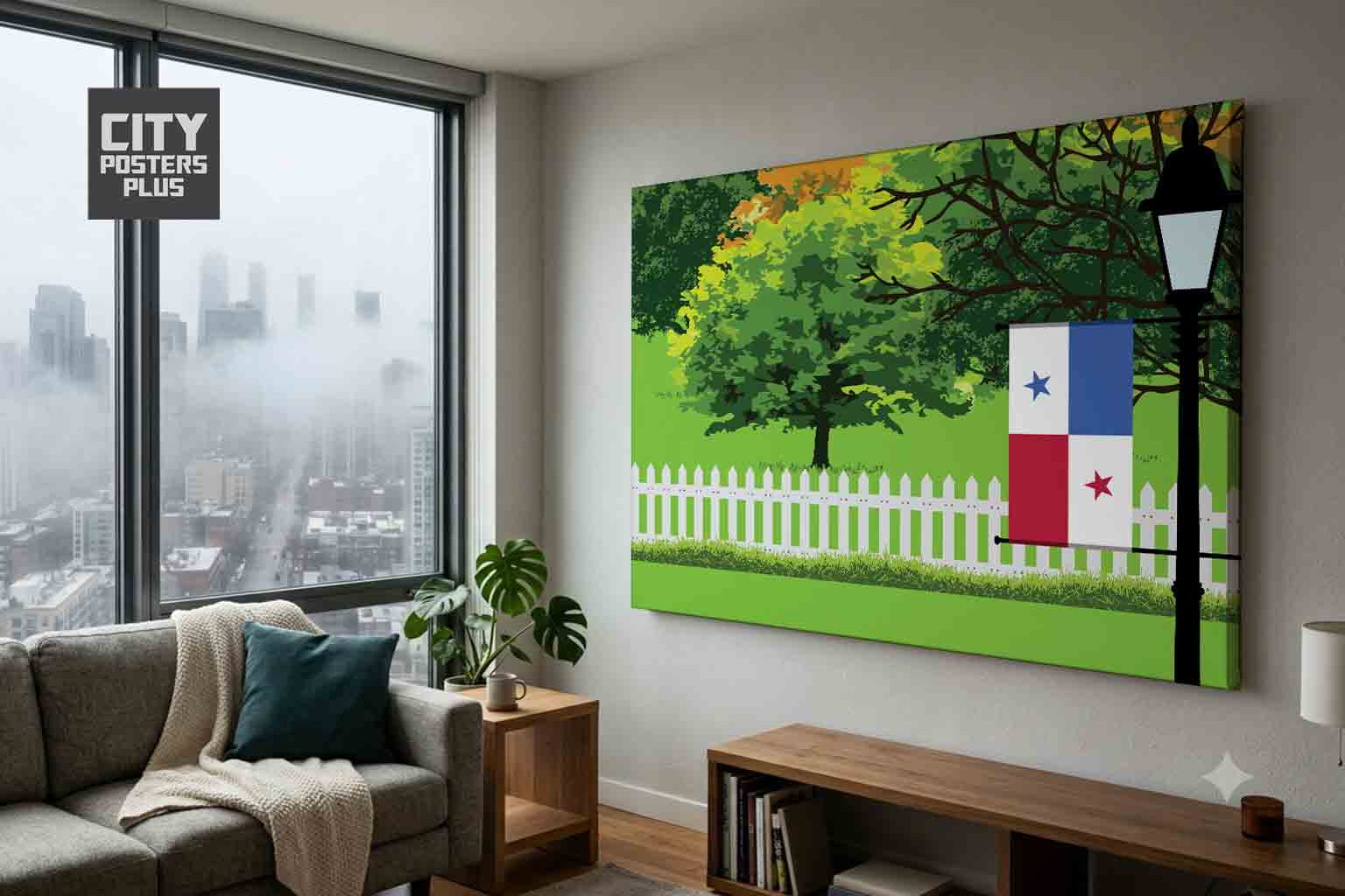 Panama Home Town Trees Landscape Canvas Wrapped Wall Art
