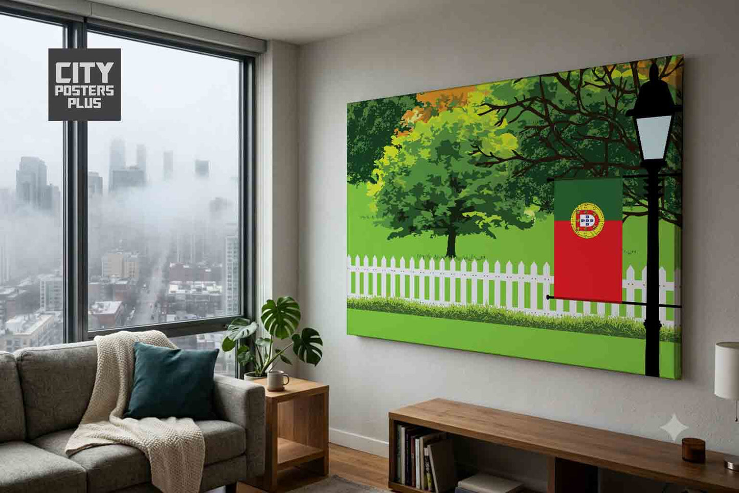 Portugal Home Town Trees Landscape Canvas Wrapped Wall Art