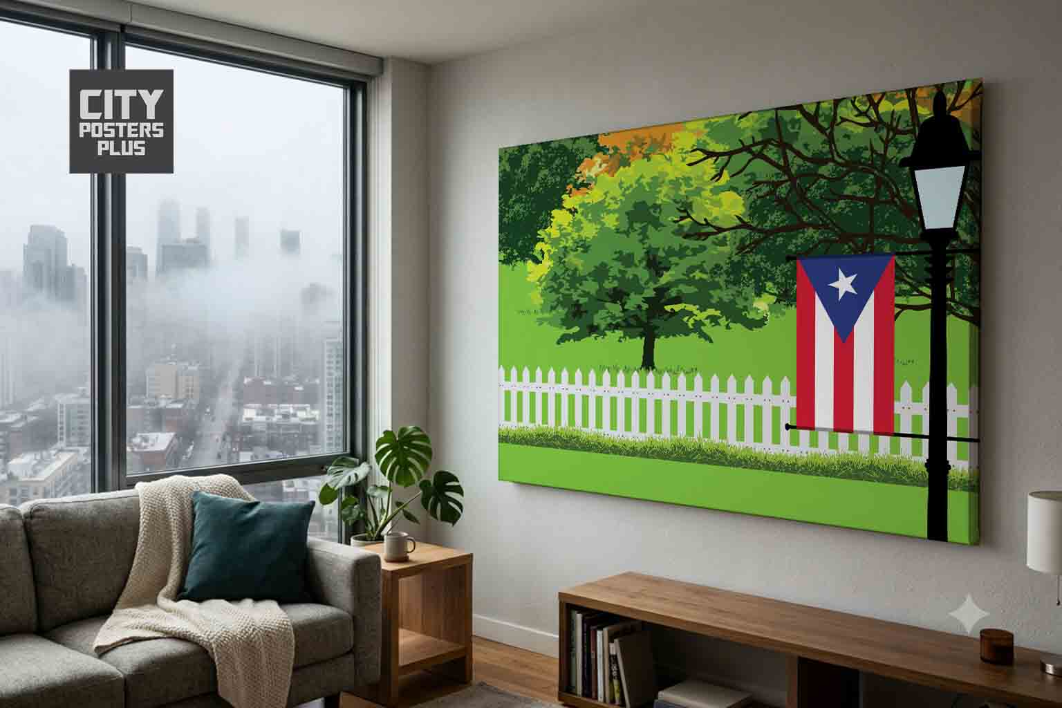 Puerto Rico Home Town Trees Landscape Canvas Wrapped Wall Art