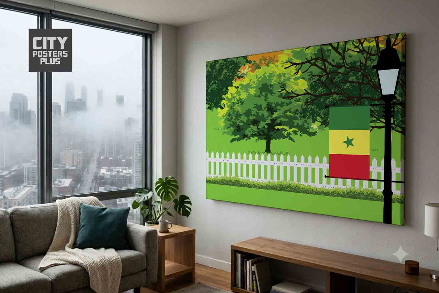 Senegal Home Town Trees Landscape Canvas Wrapped Wall Art