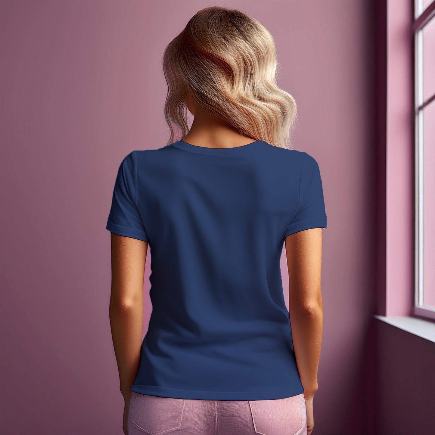 01 Number Women T-Shirt (Navy Blue)