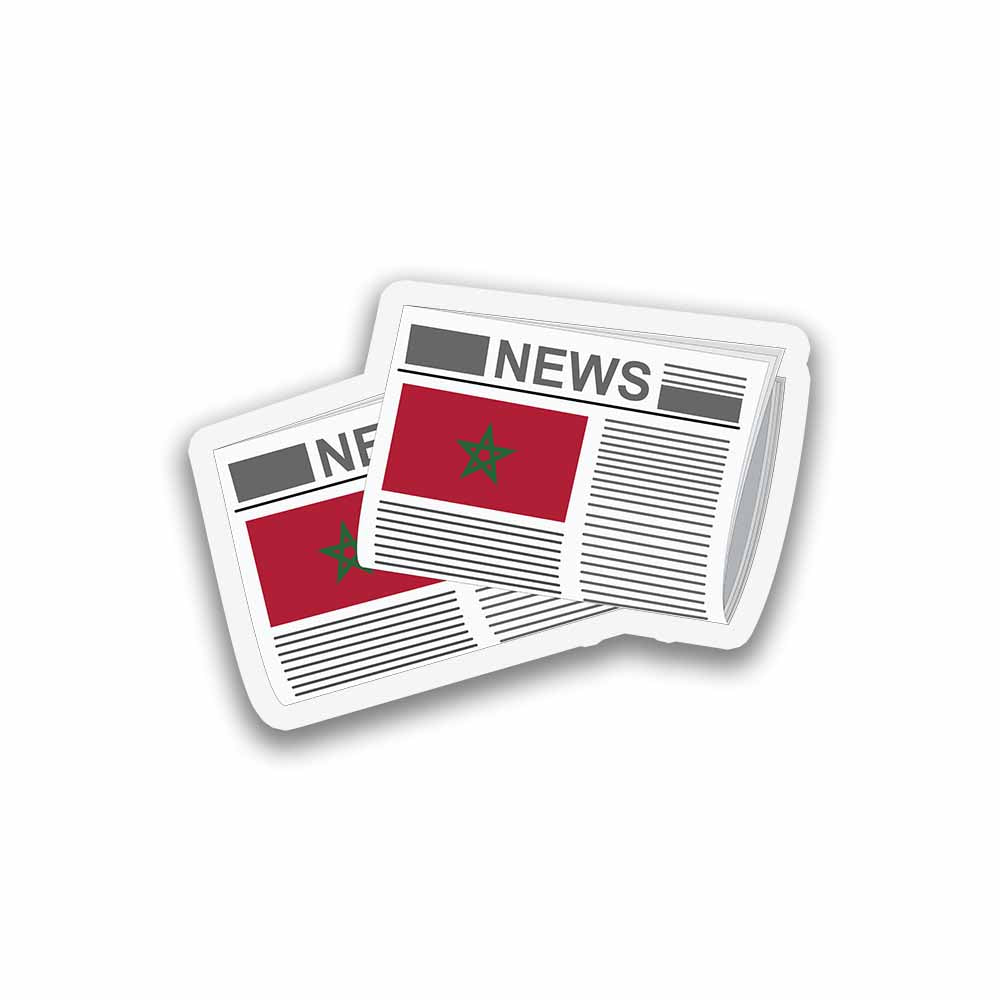 Morocco Newspapers Sticker & Magnet