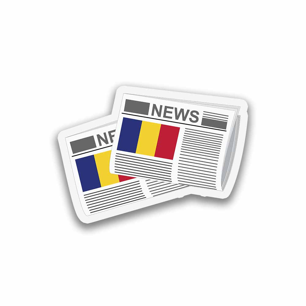 Romania Newspapers Sticker & Magnet