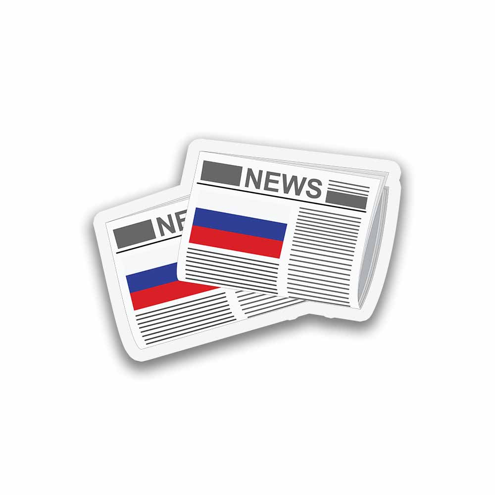 Russia Newspapers Sticker & Magnet