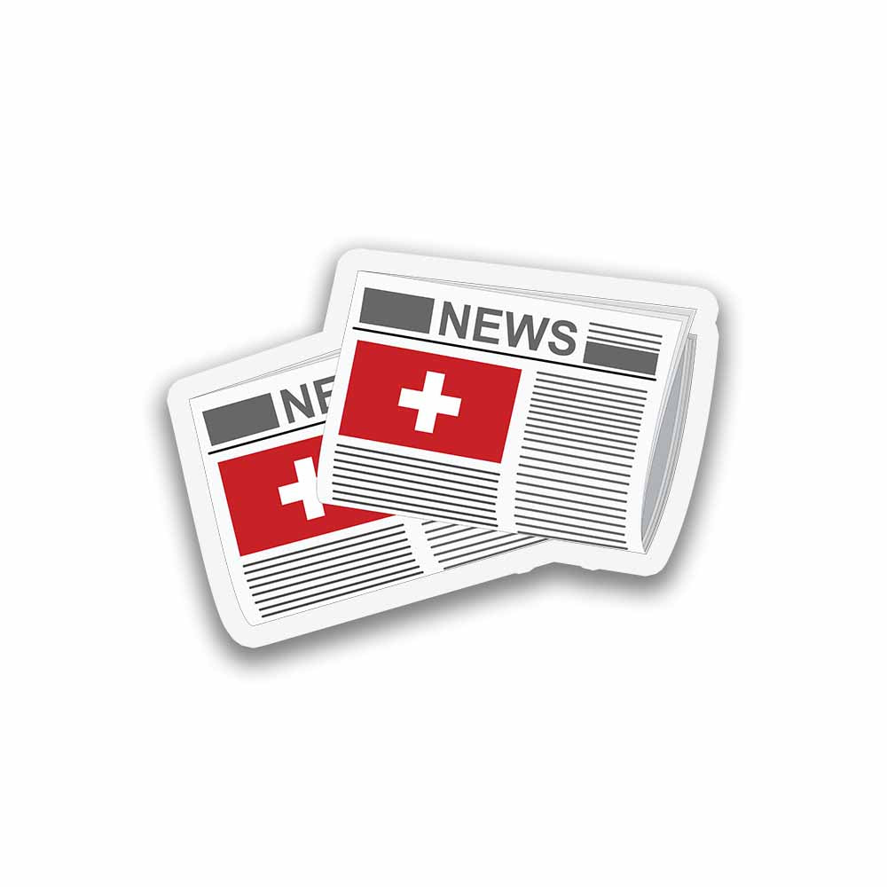 Switzerland Newspapers Sticker & Magnet