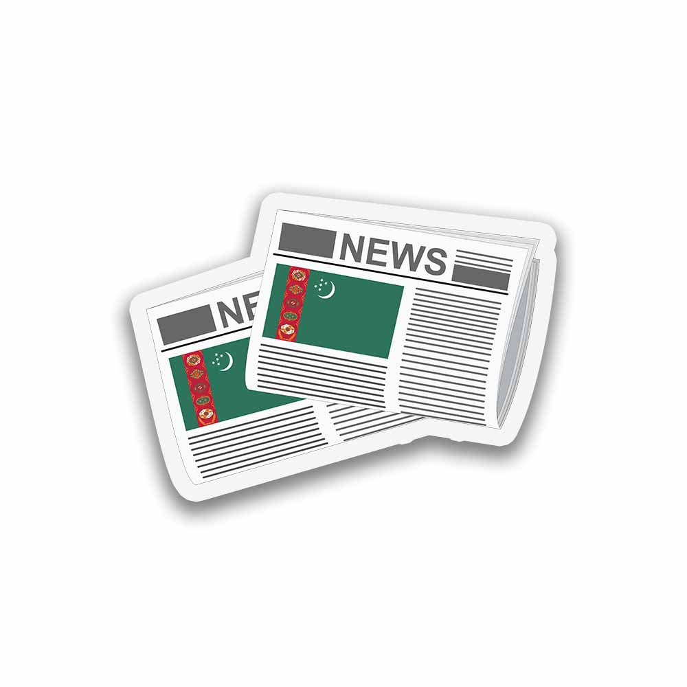 Turkmenistan Newspapers Sticker & Magnet