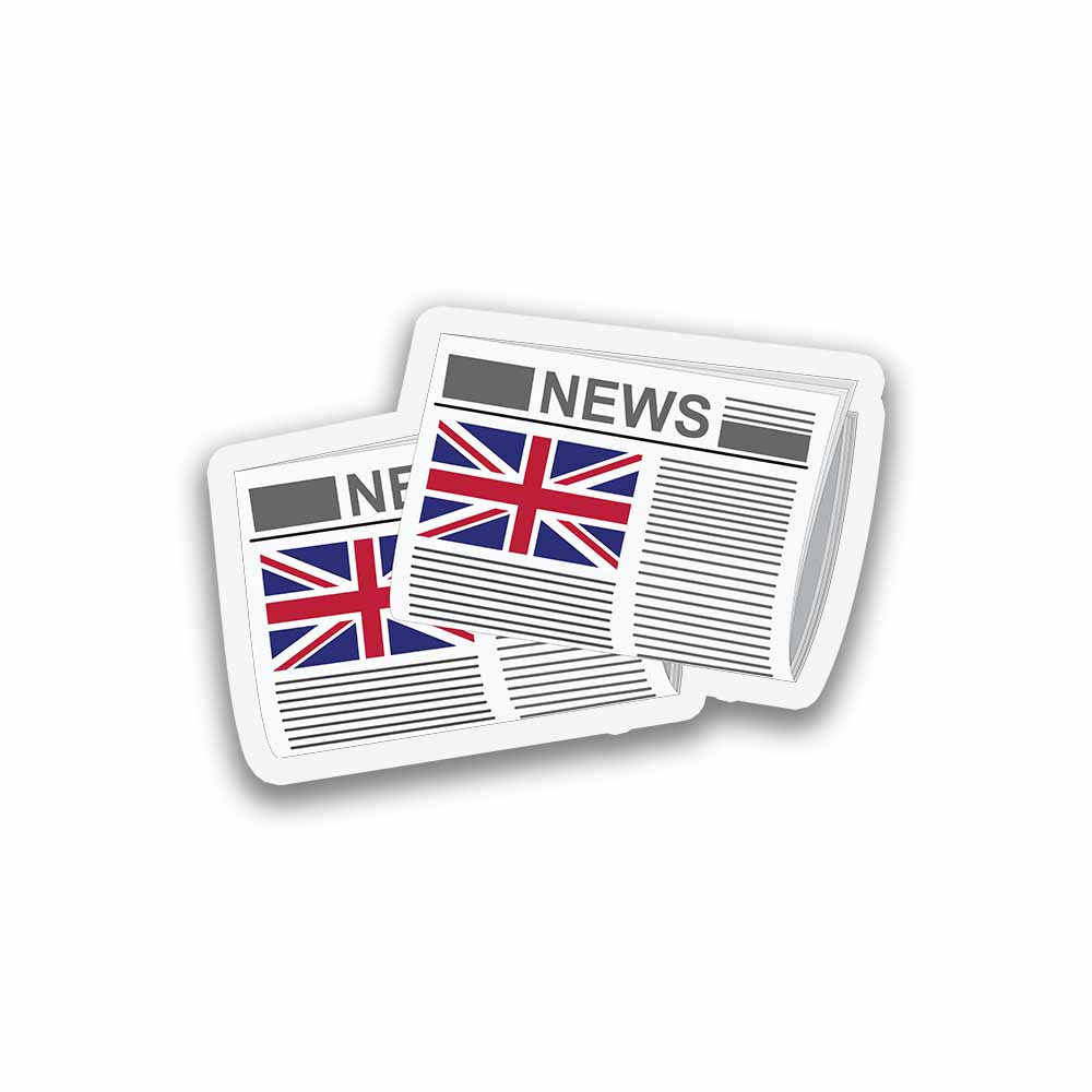 United Kingdom Newspapers Sticker & Magnet