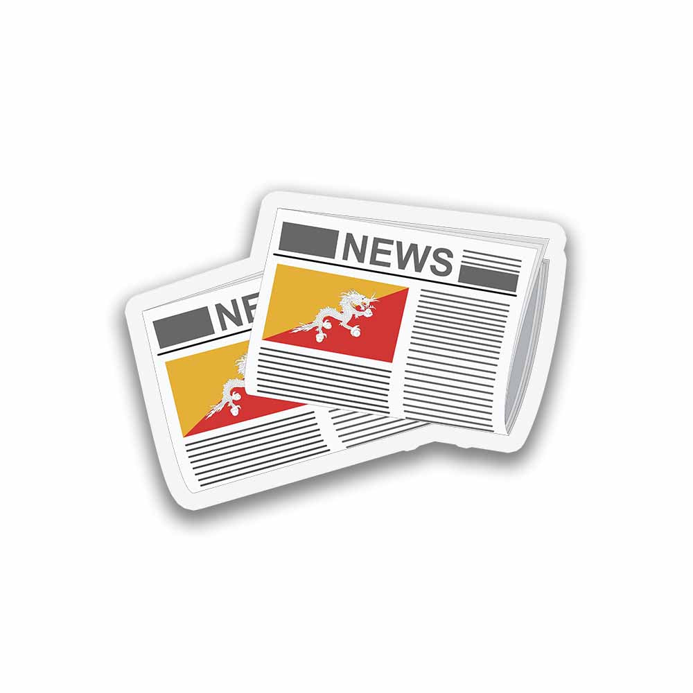 Bhutan Newspapers Sticker & Magnet