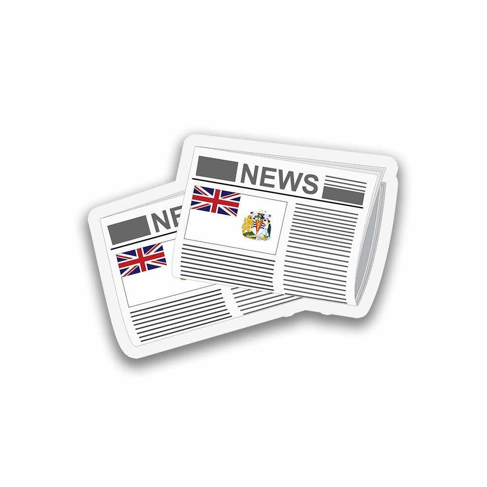 British Antarctic Territory Newspapers Sticker & Magnet