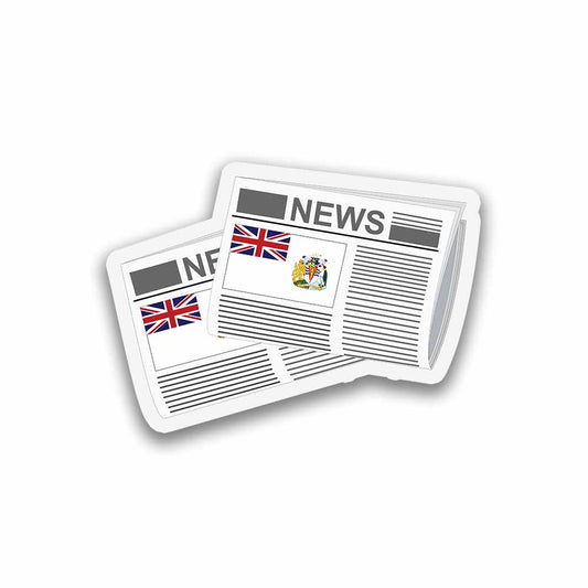 British Antarctic Territory Newspapers Sticker & Magnet