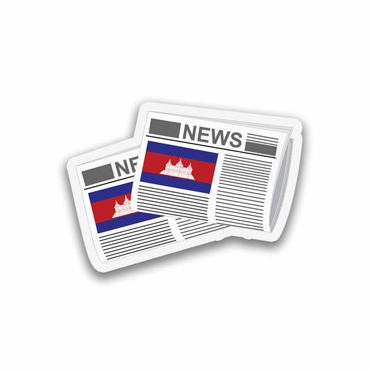 Cambodia Newspapers Sticker & Magnet