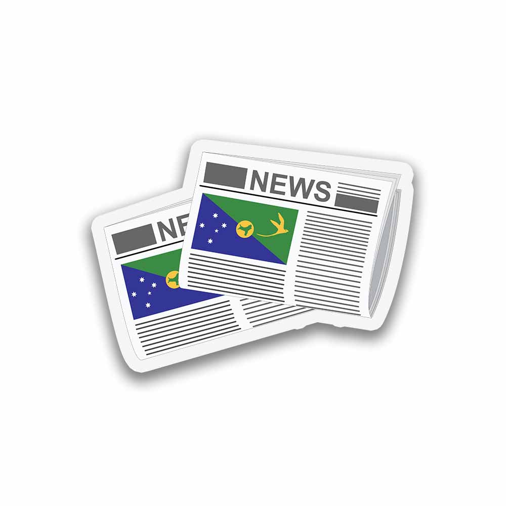 Christmas Island Newspapers Sticker & Magnet
