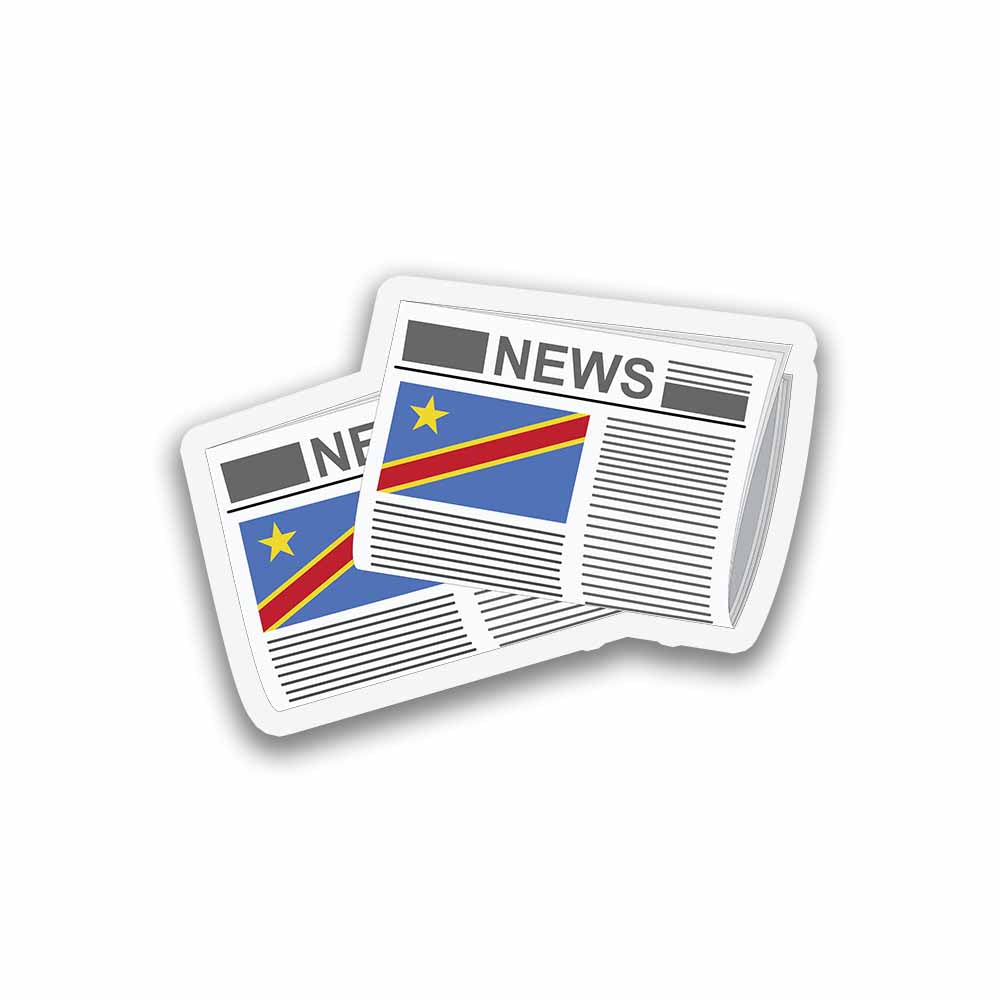 Congo Democratic Republic of the Newspapers Sticker & Magnet