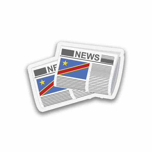 Congo Democratic Republic of the Newspapers Sticker & Magnet