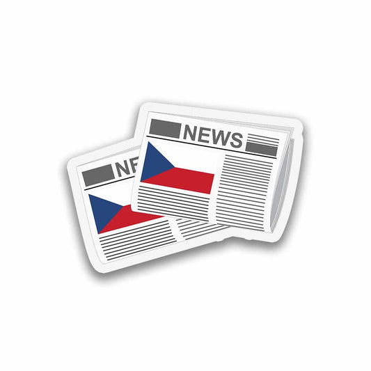 Czech Republic Newspapers Sticker & Magnet