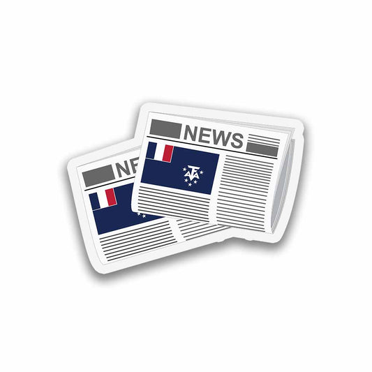French Southern and Antarctic Lands Newspapers Sticker & Magnet