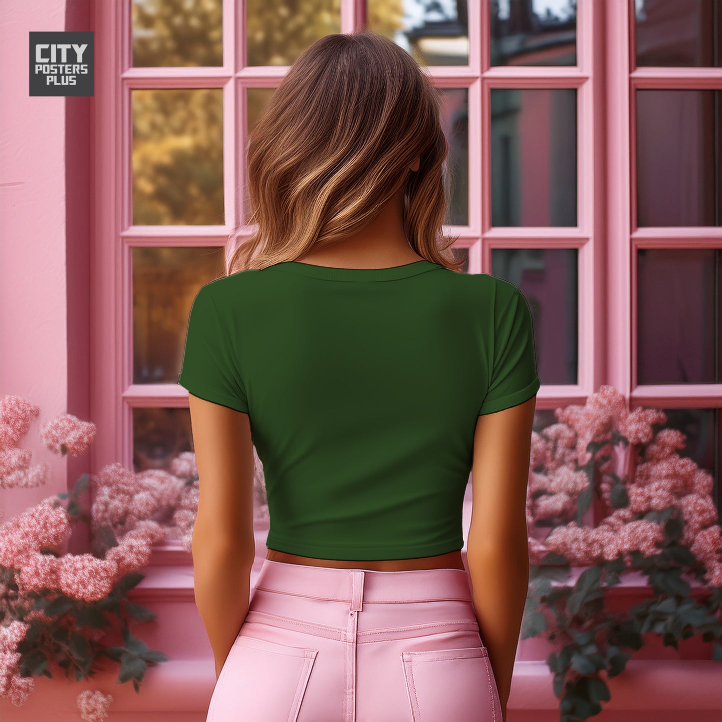 2072 Year Women Crop Top (Olive Green)