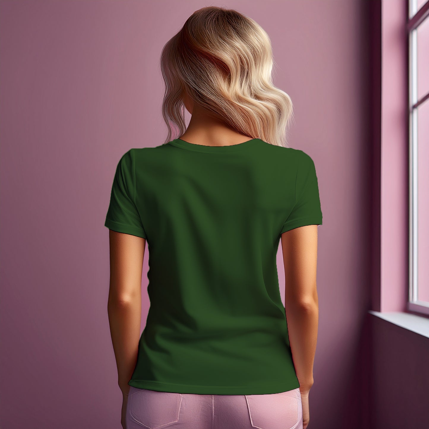 37 Number Women T-Shirt (Olive Green)